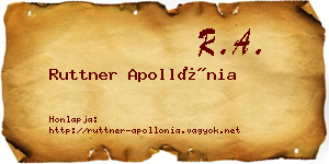 Ruttner Apollónia névjegykártya